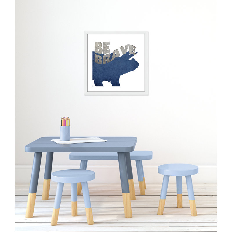 «Be Fierce be Brave», art encadré, H 24,5 po x l 24,5 po x P 0,6 po, Cadre blanc