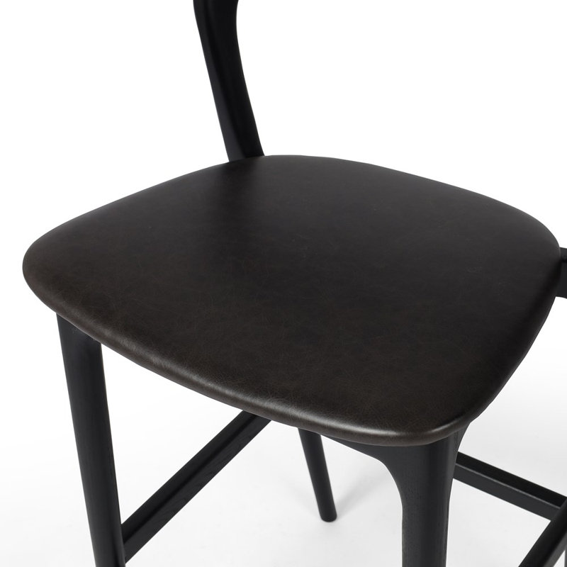 Amare Stool, Bar Stool (30.5" Seat Height), Sonoma Black Genuine Leather/Black