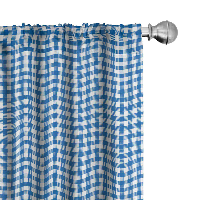Abstract Semi-Sheer Rod Pocket Sliding Panel, 28" x 63", Blue