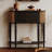 Black Solid Wood Half-circle Console Table-473083197