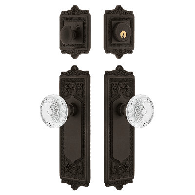 Nostalgic Warehouse Egg & Dart Entry Set with Crystal Meadows Knob