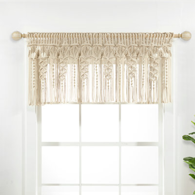 Lush Decor Boho Macrame Textured Cotton Single Window Valance