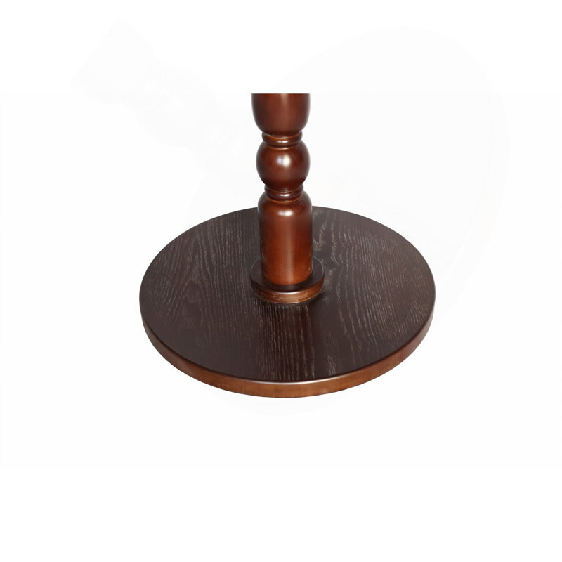23" Walnut Brown Accent Round Table, Round Side Table, Small Drink Table For Small Spaces, Modern Accent Nightstand With Solid Wood Leg For Living Room, Bedroom, Corners, And Office