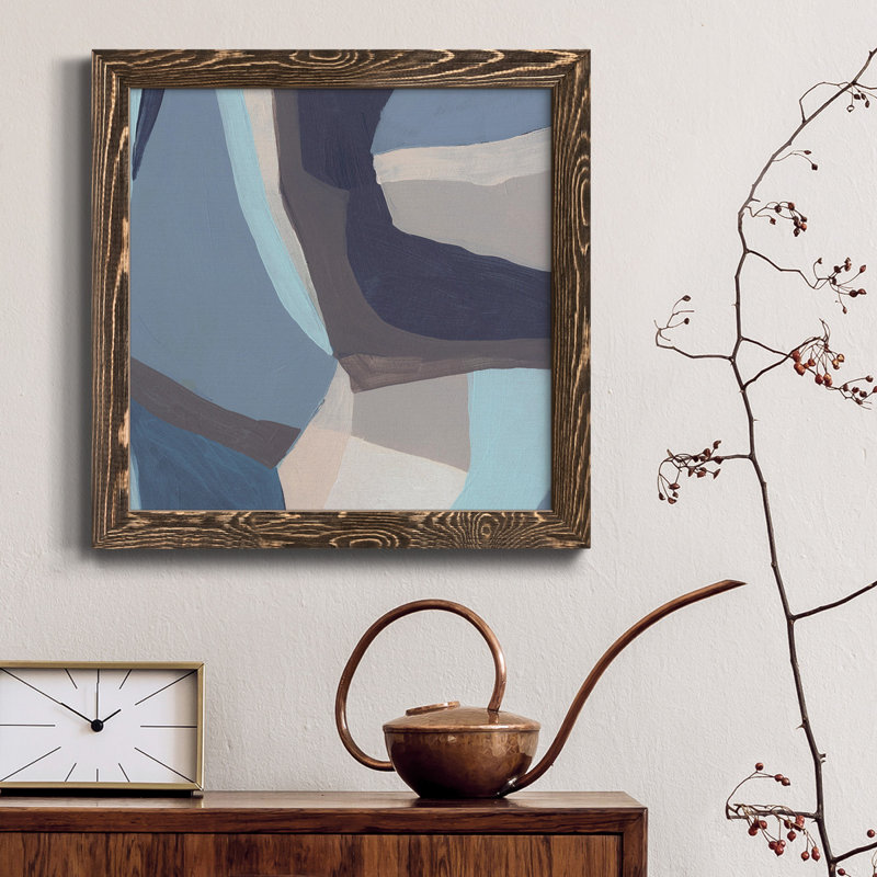 «Blue Chrysalis I-Premium», toile encadrée - prête à être accrochée, H 35,5 po x l 35,5 po x P 1,5 po, Noyer