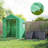 Greenhouse With Raised Garden Bed, Galvanized Steel Outdoor Greenhouse With Roll Up Door, 56" X 56" X 75", Dark Gray