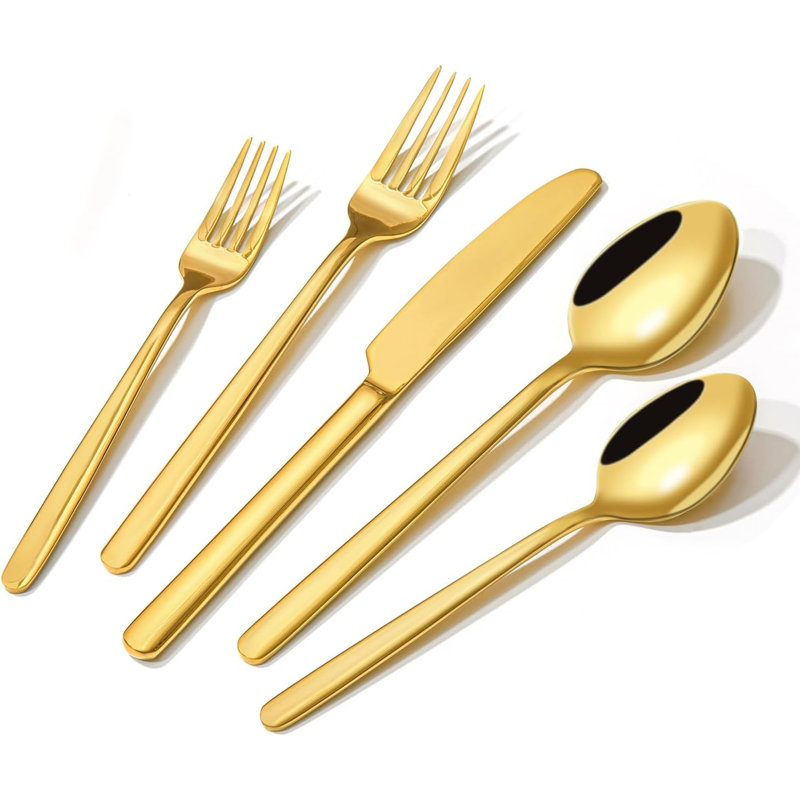 Gold Silverware Set, 40 Piece Flatware