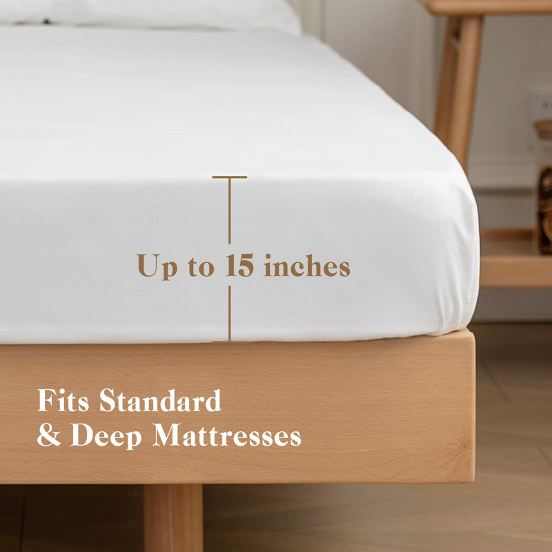 Barossa Design Fitted Sheet With Side Storage Pocket, Full Fitted Sheet, White