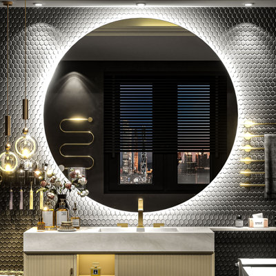 Molly Rectangle/Round/Oval LED Anti-Fog Tempered Glass Wall Bathroom Vanity Mirror - UL Certified