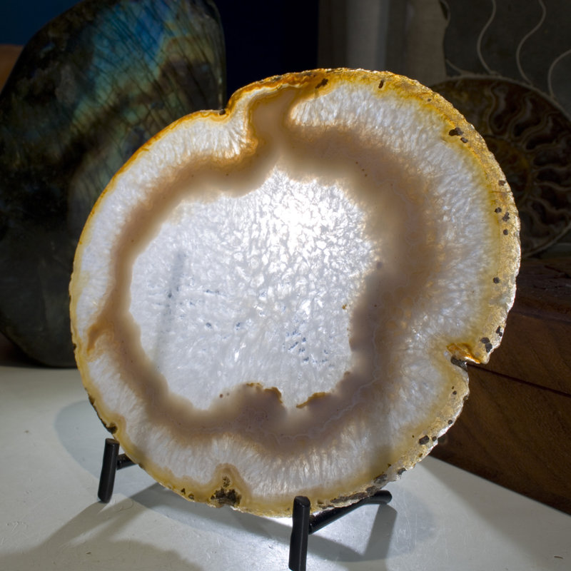 Picturesque Polished Thin Agate Plate