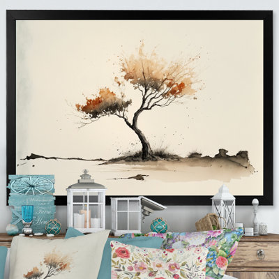 «Lonely Autumn Watercolor Tree III», reproduction