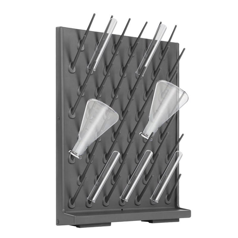 Lab Removable Glassware Drying Rack, Gray