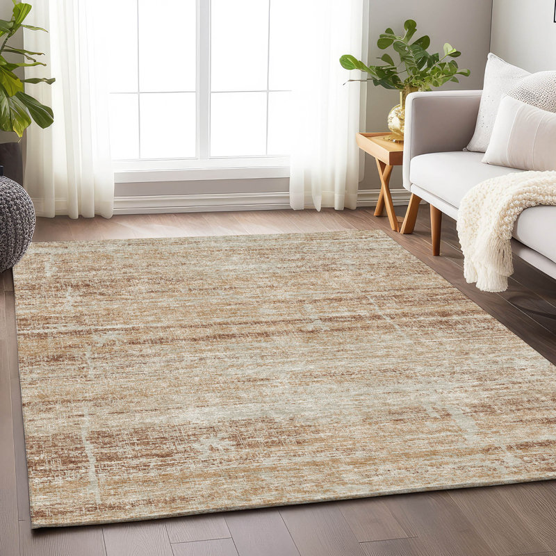 Tapis en cuivre de qualité supérieure lavable à la machine Gerardo, Rectangulaire 3 pi x 5 pi