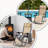 This 2-Piece Portable Outdoor Lounge Chair Set Includes A Cup Holder, Tray, And Adjustable Pillow, Suitable For Use In Gardens, Patios, And Camping.