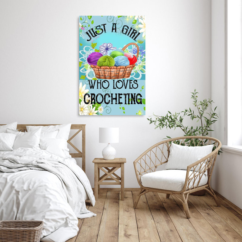 «Kylieann Just A Girl Who Loves Crocheting», impression sur toile, H 36 po x l 24 po x P 1,25 po