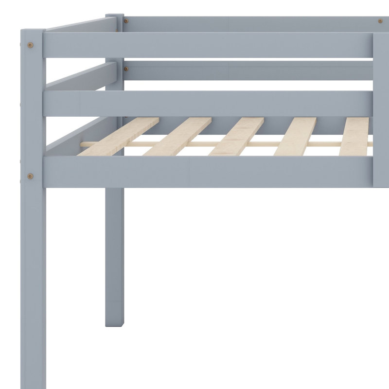 Lit mezzanine en bois avec échelle, Gris