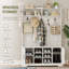 47.3 " Wide Hall Tree with Shoe Storage and Shelves-987251207