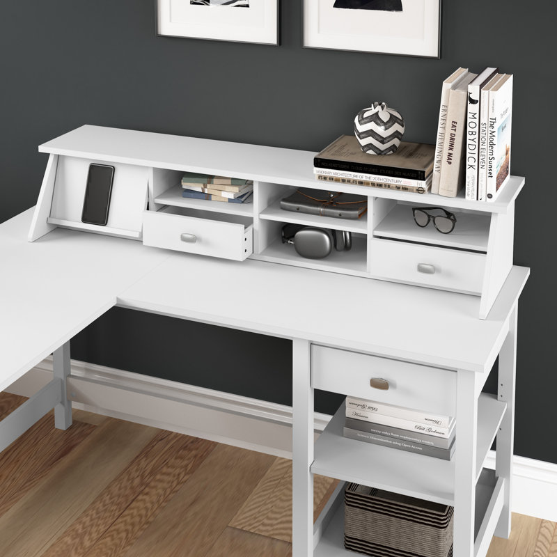 Aliyat Wood Desk Organizer, Pure White