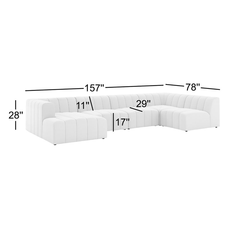 Langham Modular Sectional, Left Hand Facing, Saxon Charcoal Polyester Blend
