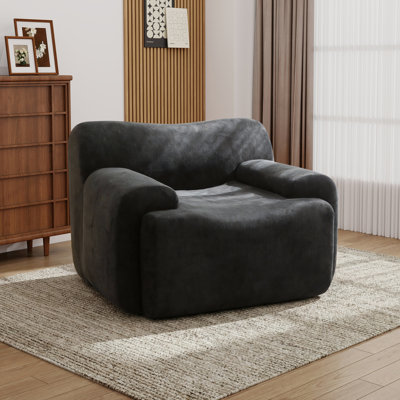 Fauteuil d'appoint moderne surdimensionné et désossé, fauteuil en chenille à coussin souple pour salon, chambre à coucher, salle de lecture