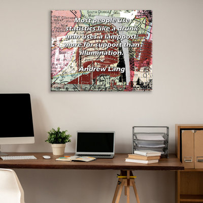 ArtsyQuotes Gallery Wrapped Canvas By Andrew Lang: "Most people use statistics like a drunk man uses a lamppost; more for support than illumination."