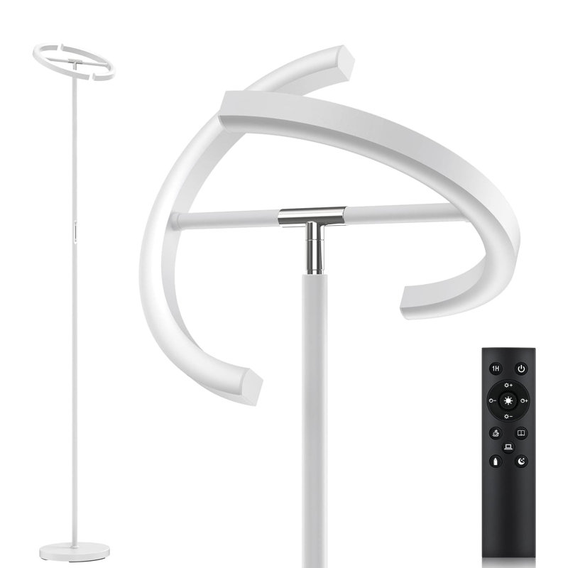 Modern Dimmable LED Floor Lamp With Stepless Dimming, 3000-6000K Adjustable Color Temperature, 20W Rotatable Reading Lamp, Touch & Remote Control For Living Room, Bedroom, Office