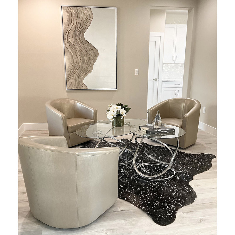 Tapis gris / noir en cuir de vache fait à la main