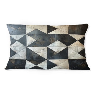 Coussin lombaire traditionnel blanc et noir I