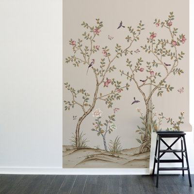 Murale papier peint pelez et collez L 108 po x l 78 po Cherica Chinoiserie