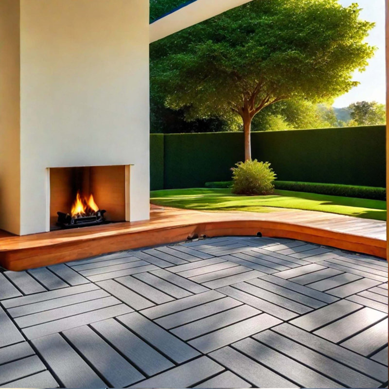 Paquet de 54 tuiles de terrasse en plastique emboîtables - Carré de 12 po x 12 po - Extérieur imperméable - Carreaux de terrasse de terrasse pour piscine - Installation facile - Matériau PP robuste - Capacité de charge élevée