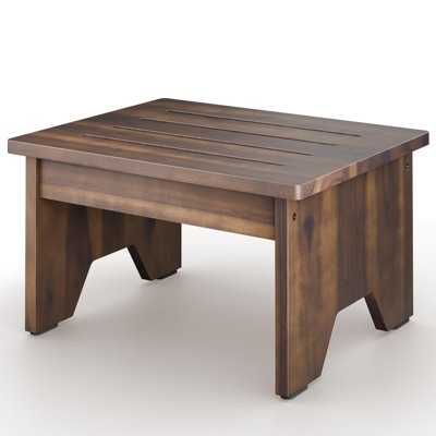9" Acacia Wood One Step Stool