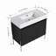 Meuble-lavabo sur pied 36 po avec lavabo en résine, armoire de rangement avec portes à fermeture douce (ensemble KD)