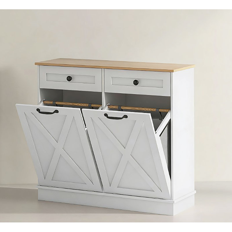Bathroom Storage Cabinet,Tilt Out Laundry Hamper Cabinet