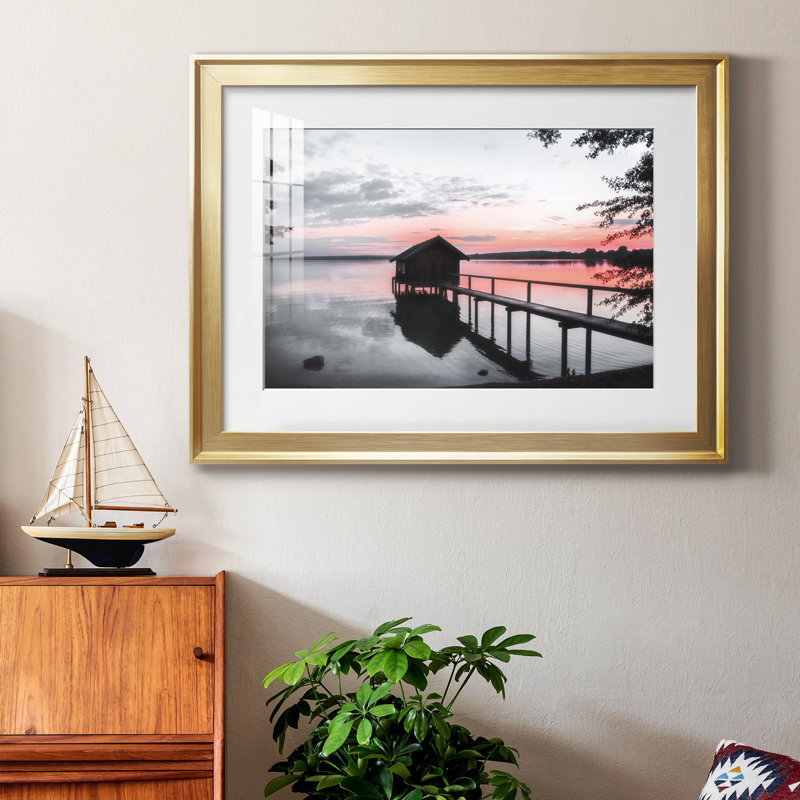 «Sunset Sunset» - Photographie de cadre photo, Or, H 26,5 po x l 36,5 po x P 1,5 po