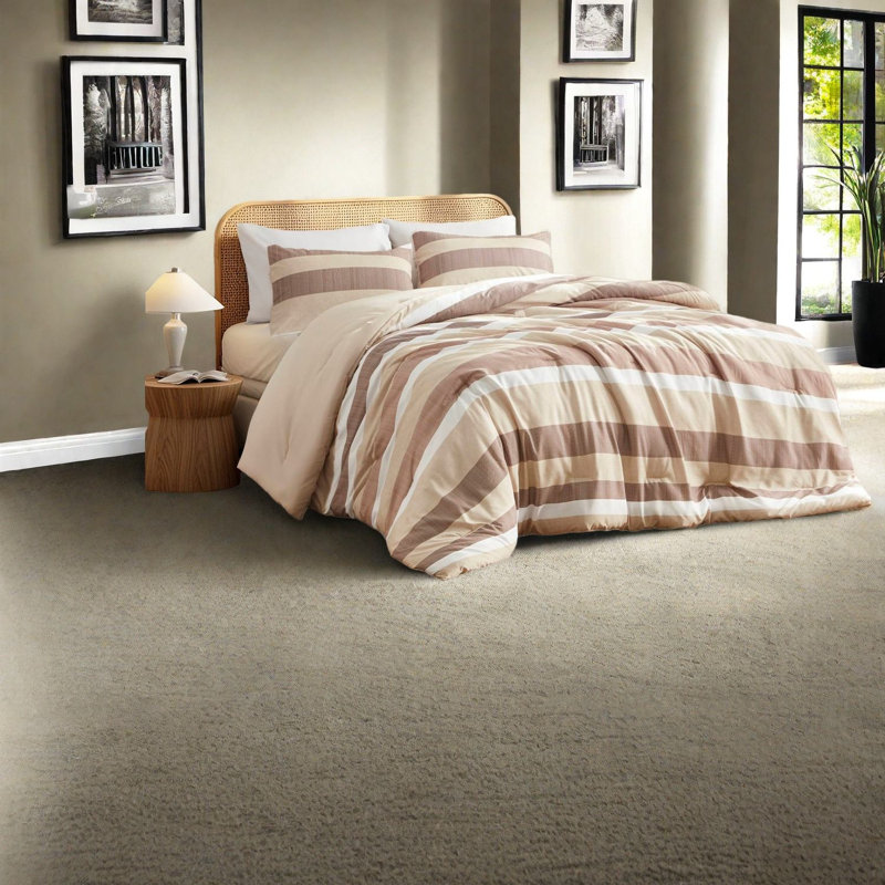 Ensembles de literie à rayures terre cuite douce, édredon simple / simple en microfibre TG pour la maison