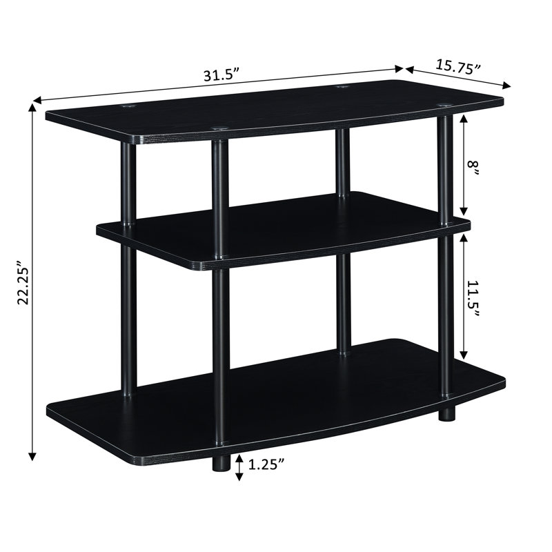 Edwin TV Stand for TVs up to 32", Black/Silver
