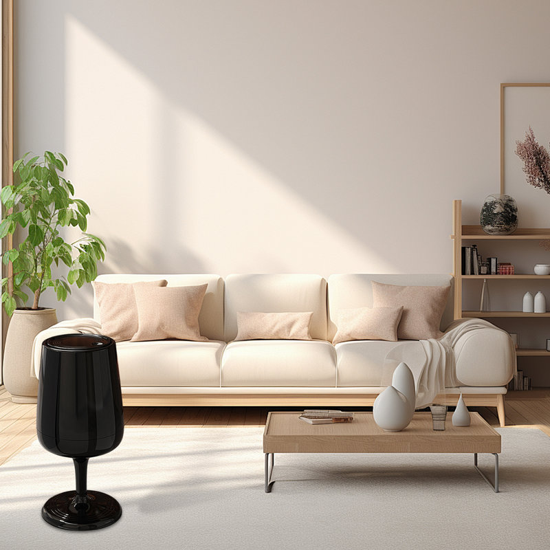 Goblet Shape Trash Can with Lid 20L Capacity Rubbish Bins for Bedroom Living Room