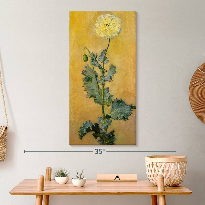 Coquelicot blanc, 30" H x 15" W