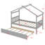 Lit en bois avec lit gigogne-674937834