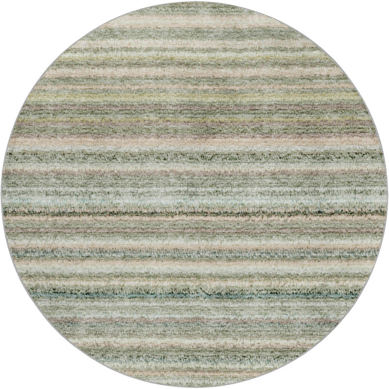 Tapis à poils longs de qualité supérieure lavable à la machine Dream ADS598, 8' Round, Sauge