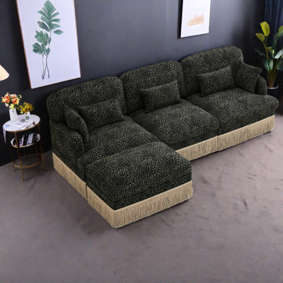 Canapés modulaires à assise profonde, salon moderne léopard chenille