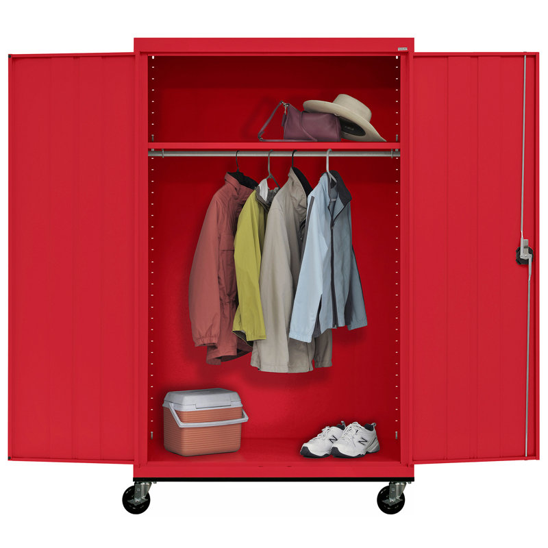 Steel, 78" H x 46" W  x  24" D, Red