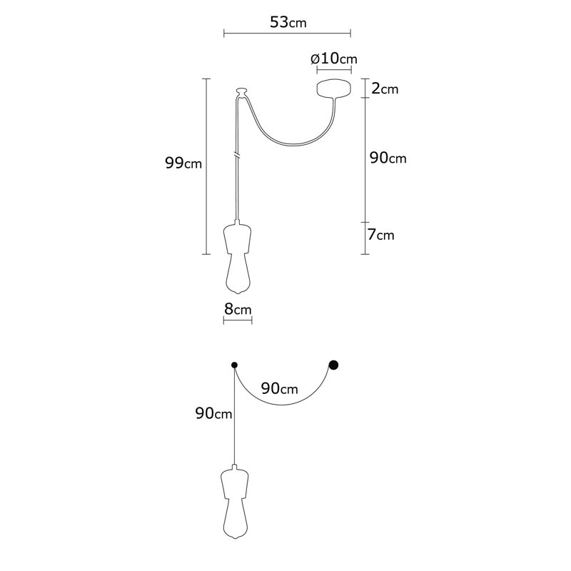 Luminaire suspendu à 1 lumière Hertel