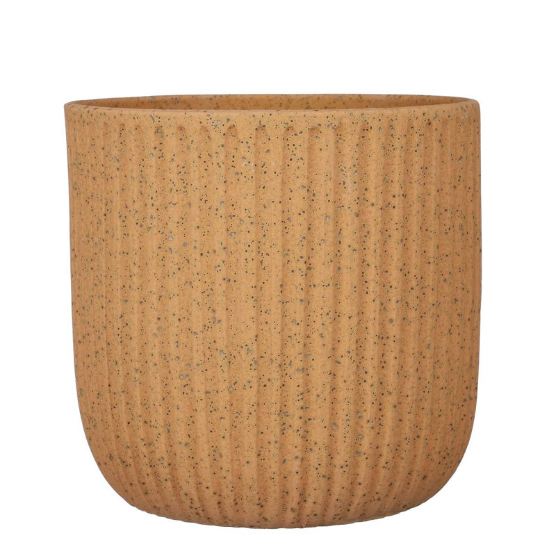 Dante Ceramic Pot Planter, 27cm H x 30cm W x 30cm D, Brown