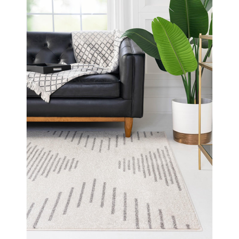 Tapis gris et ivoire Cohutta, Rectangle 2 pi x 3 pi 1 po
