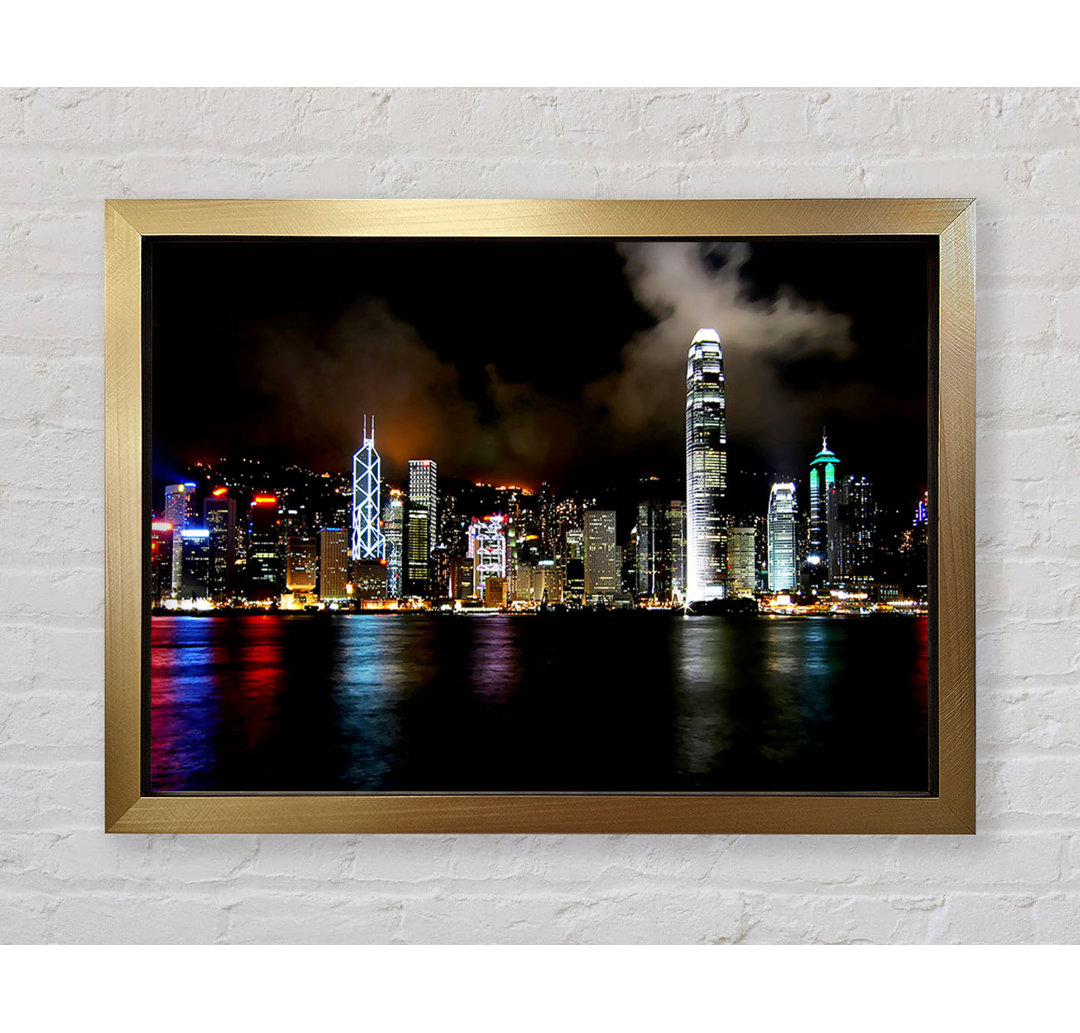 Gerahmtes Wandbild Hong Kong Cloudy Nights