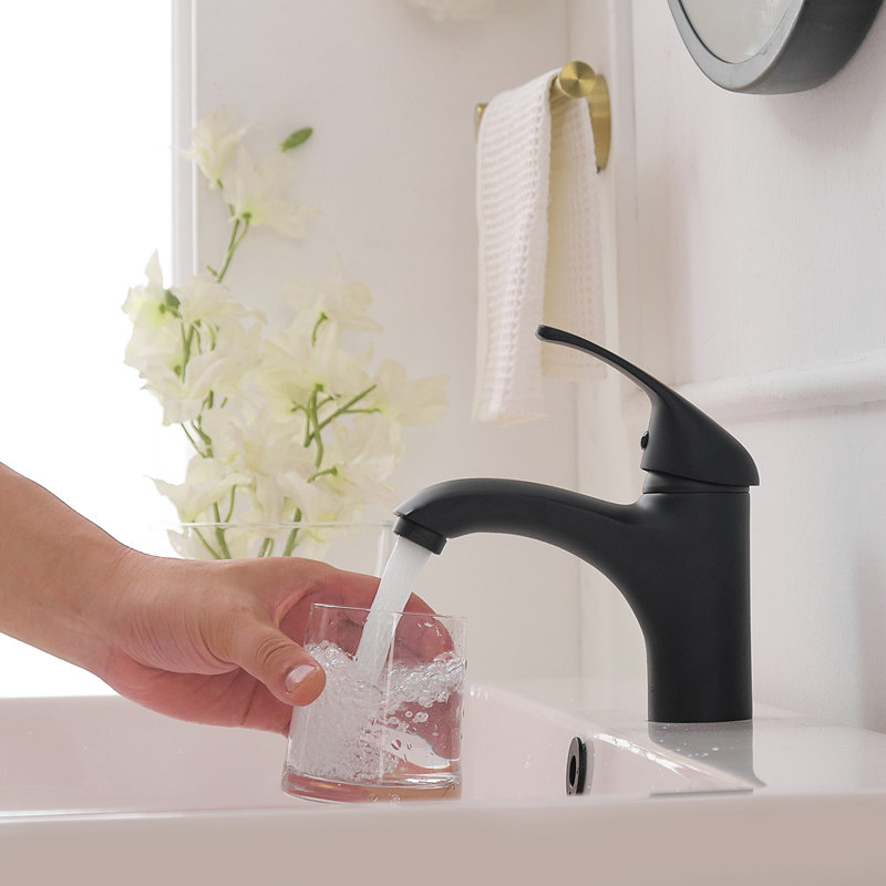 Single-Hole Single-handle Bathroom Faucet, Matte Black