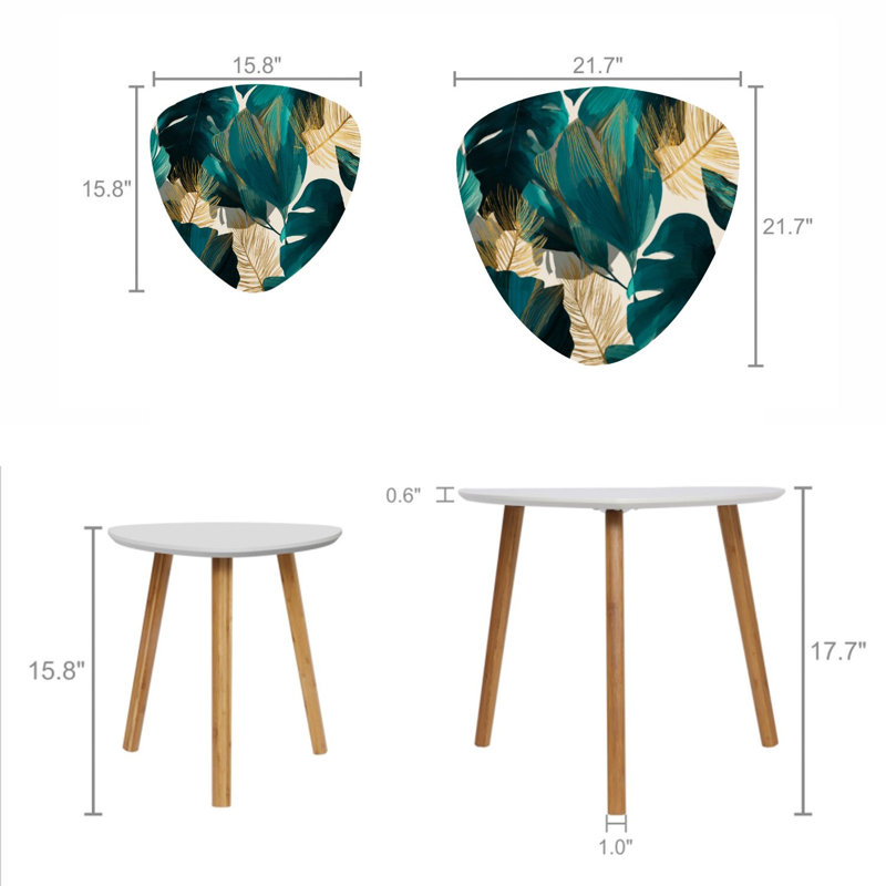 Ensemble de 2 tables basses gigognes Triangle
