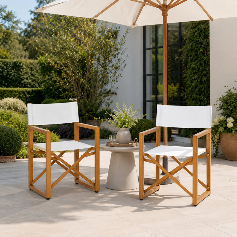 Solid Wood Folding Director Chair(Set Of 2)