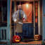  Accessoire debout d'Halloween de 5,7 pi avec yeux rouges