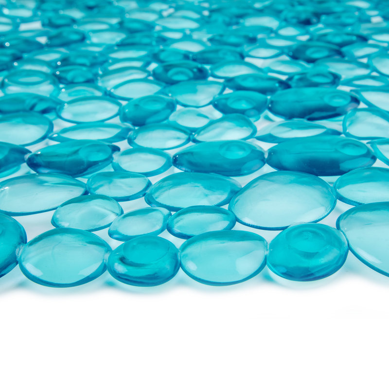 Adarah Vinyl Non-Slip Shower mat, Aqua